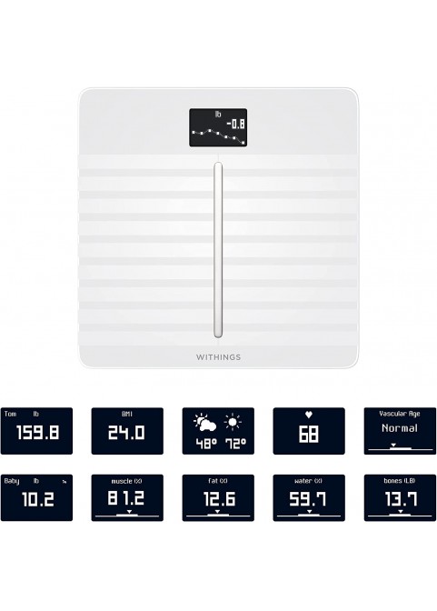 Withings Body Cardio вЂ“ Premium Wi-Fi Body Composition Smart Scale, Tracks Heart Health, Vascular Age, BMI, Fat, Muscle &amp; Bone Mass, Water %, Digital Bathroom Scale with App Sync via Bluetooth or Wi-Fi