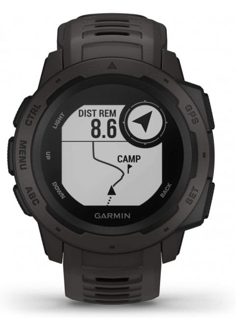 Garmin 010-02064-00 Instinct, Rugged Outdoor Watch with GPS, Features Glonass and Galileo, Heart Rate Monitoring and 3-Axis Compass, Graphite