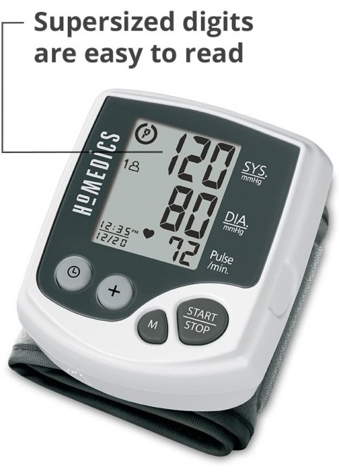 HoMedics Automatic Wrist Blood Pressure Monitor | 2 Users, 120 Stored Readings, Memory Average Function | Fast Accurate Readings, BONUS Protective Case Included