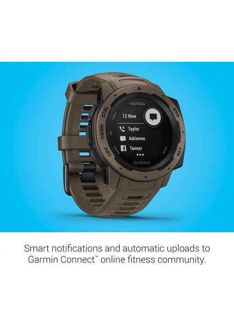 Garmin 010-02064-00 Instinct, Rugged Outdoor Watch with GPS, Features Glonass and Galileo, Heart Rate Monitoring and 3-Axis Compass, Graphite