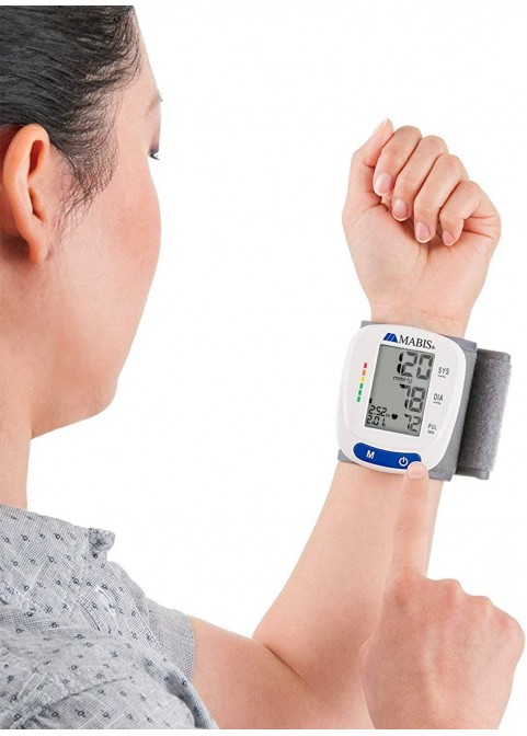 HealthSmart Digital Blood Pressure Monitor with Automatic Wrist Cuff that Displays Blood Pressure, Pulse Rate and Irregular Heartbeat, Stores up to 120 Readings for 2 Users, Black