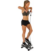 Sunny Health &amp; Fitness Mini Stepper with Resistance Bands, Black