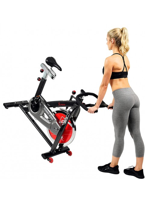 Sunny Health &amp; Fitness Indoor Cycle Exercise Bike with Heavy Chrome 49 LB / 22 LB Flywheel