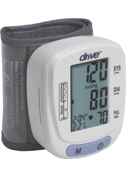 Drive Medical Automatic Blood Pressure Monitor/Wrist Model, White, Universal